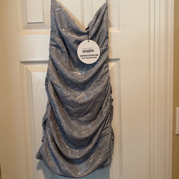 Baby Boo “Anastasia Mini Dress”, Silver, Small - Picture 2 of 5